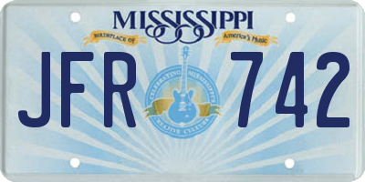 MS license plate JFR742