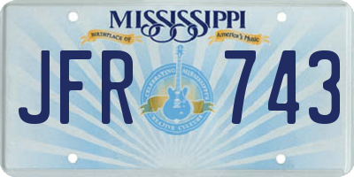 MS license plate JFR743