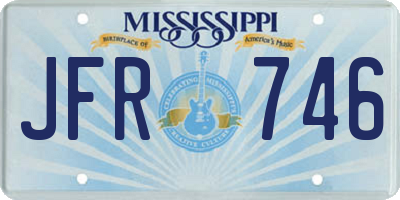 MS license plate JFR746