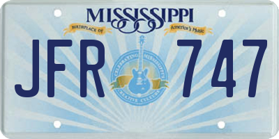MS license plate JFR747