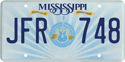 MS license plate JFR748