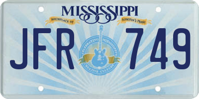 MS license plate JFR749