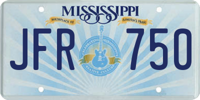 MS license plate JFR750