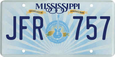 MS license plate JFR757