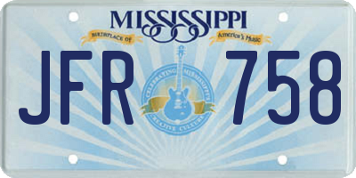 MS license plate JFR758