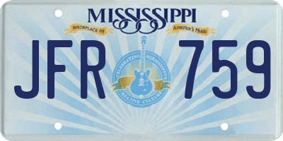 MS license plate JFR759
