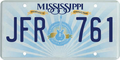MS license plate JFR761
