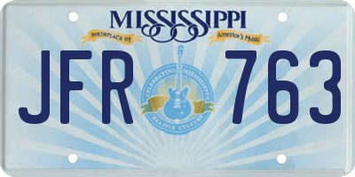 MS license plate JFR763
