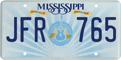 MS license plate JFR765