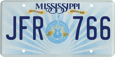 MS license plate JFR766