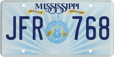 MS license plate JFR768
