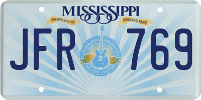 MS license plate JFR769