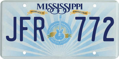 MS license plate JFR772