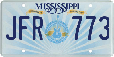 MS license plate JFR773