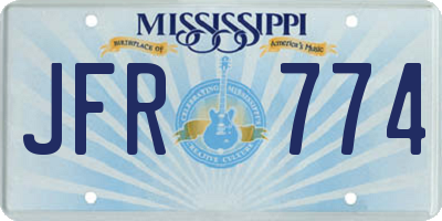 MS license plate JFR774