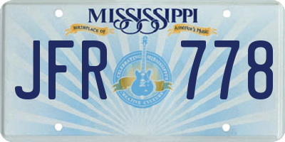 MS license plate JFR778