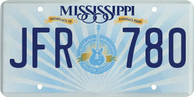 MS license plate JFR780