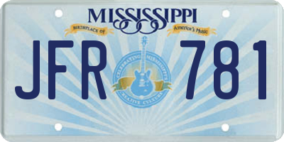 MS license plate JFR781