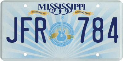 MS license plate JFR784