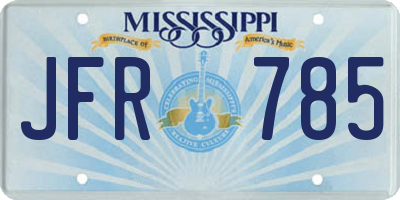 MS license plate JFR785