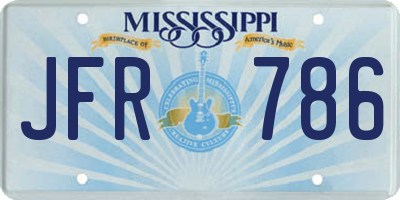 MS license plate JFR786