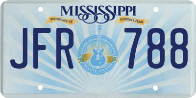 MS license plate JFR788