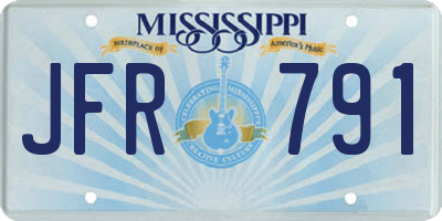 MS license plate JFR791