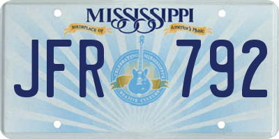 MS license plate JFR792