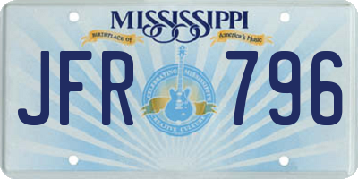 MS license plate JFR796