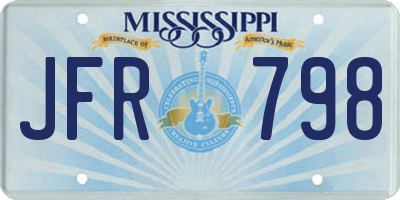 MS license plate JFR798