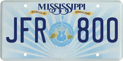 MS license plate JFR800