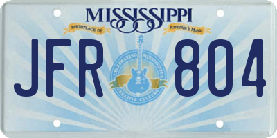MS license plate JFR804