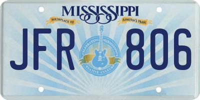 MS license plate JFR806