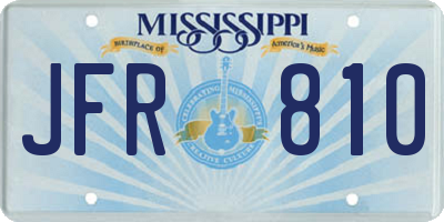 MS license plate JFR810