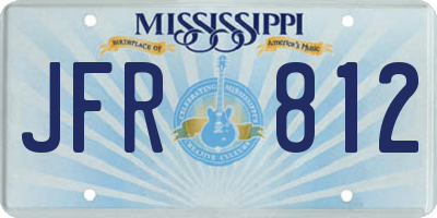 MS license plate JFR812