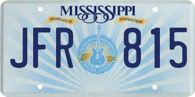 MS license plate JFR815