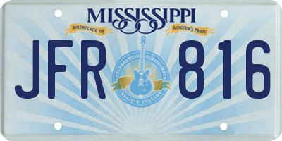MS license plate JFR816