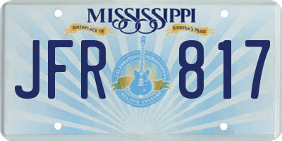 MS license plate JFR817