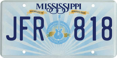 MS license plate JFR818