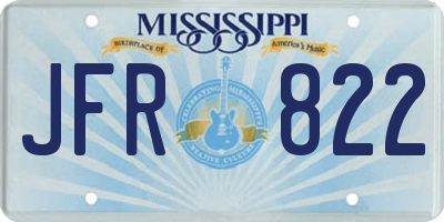 MS license plate JFR822