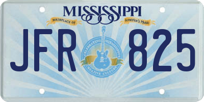 MS license plate JFR825