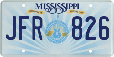MS license plate JFR826