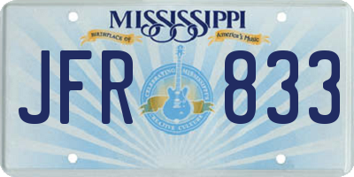 MS license plate JFR833