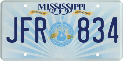 MS license plate JFR834