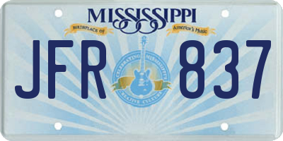 MS license plate JFR837