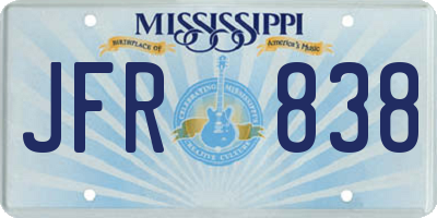 MS license plate JFR838