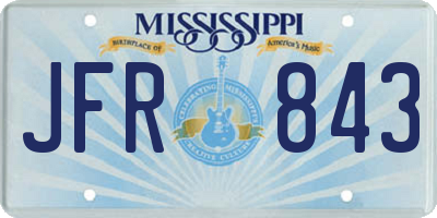 MS license plate JFR843