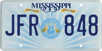 MS license plate JFR848