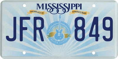 MS license plate JFR849