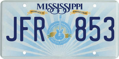 MS license plate JFR853